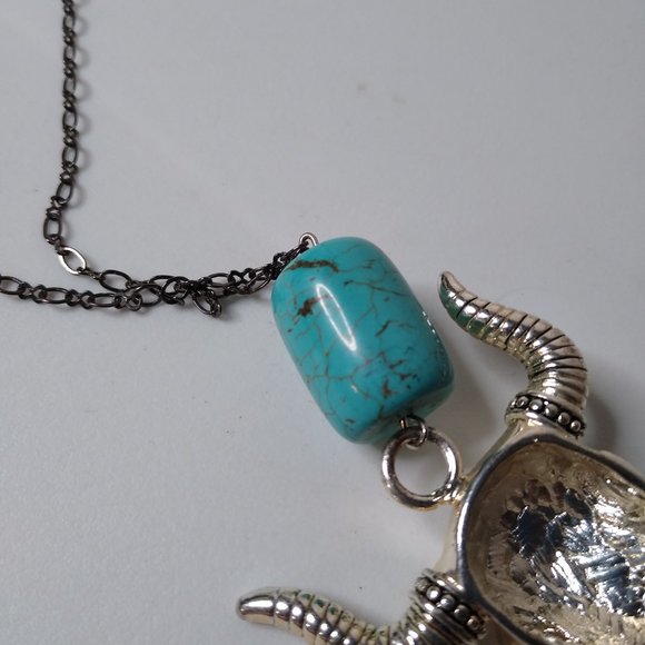 Bull Skull Pendant Necklace - Picture 13 of 16